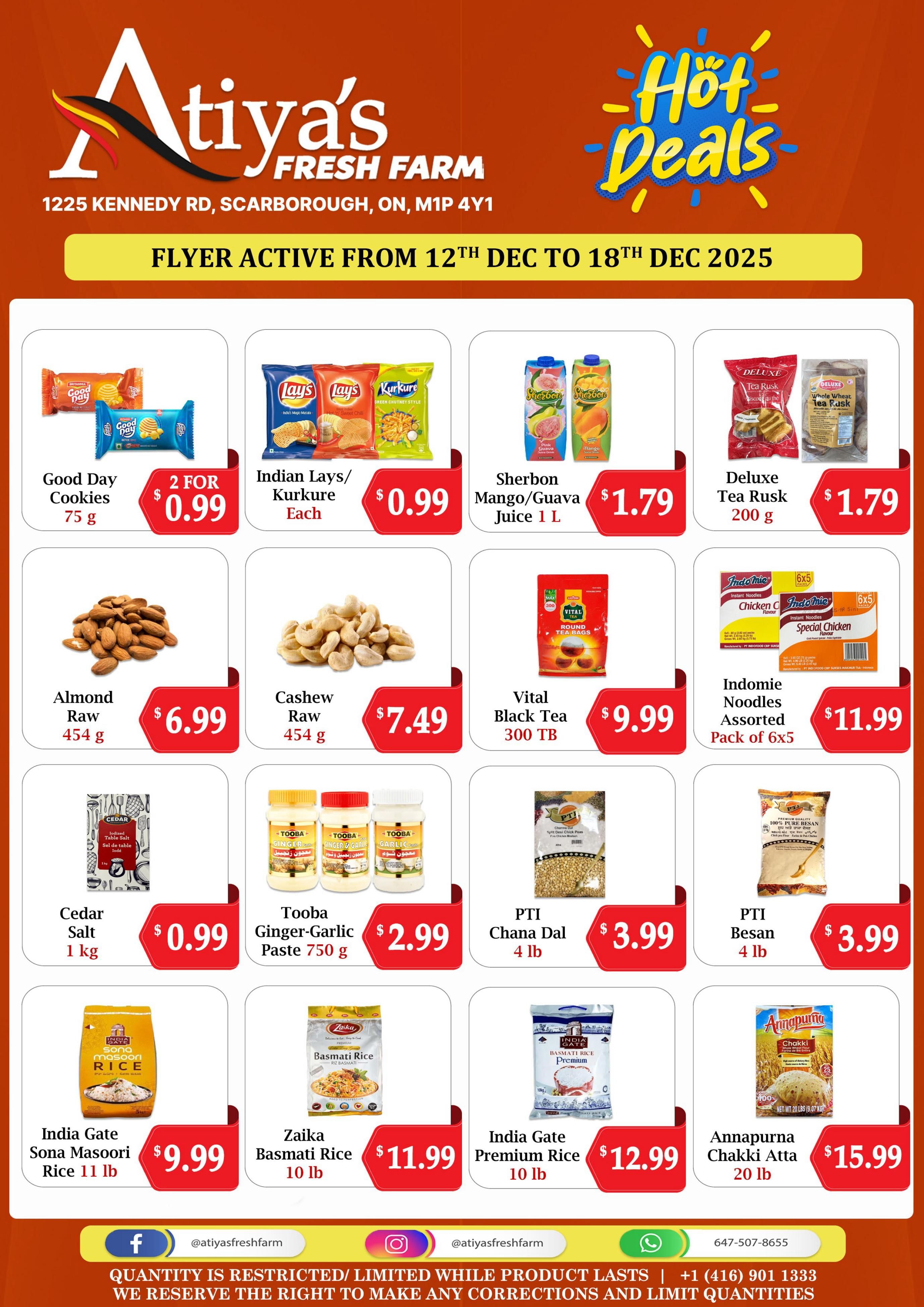 Atiya's Fresh Farm Flyer December 12 to 18