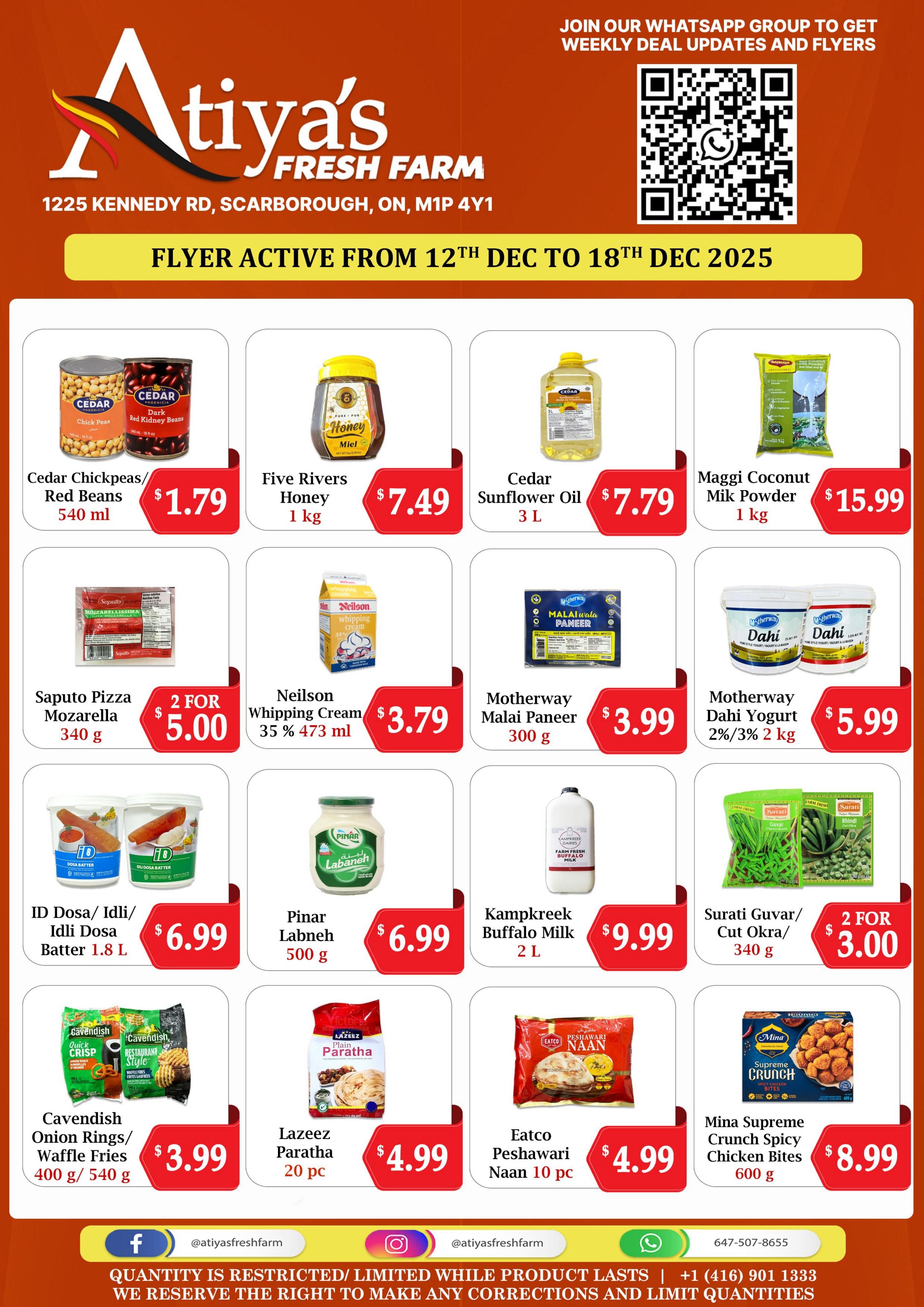 Atiya's Fresh Farm Flyer December 12 to 18