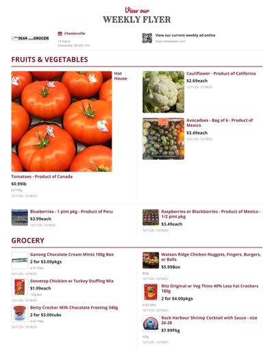 Mike Dean Local Grocer Flyer December 11 to 18