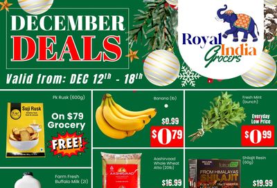 Royal India Grocers Flyer December 12 to 18