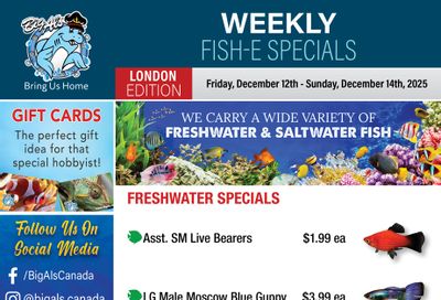 Big Al's (London) Weekend Specials December 12 to 14