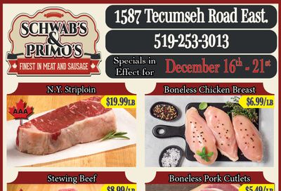 Schwab's & Primo's Flyer December 16 to 21