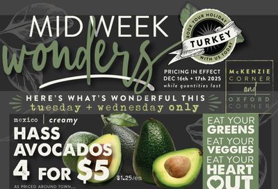 The Root Cellar Mid-Week Flyer December 16 and 17