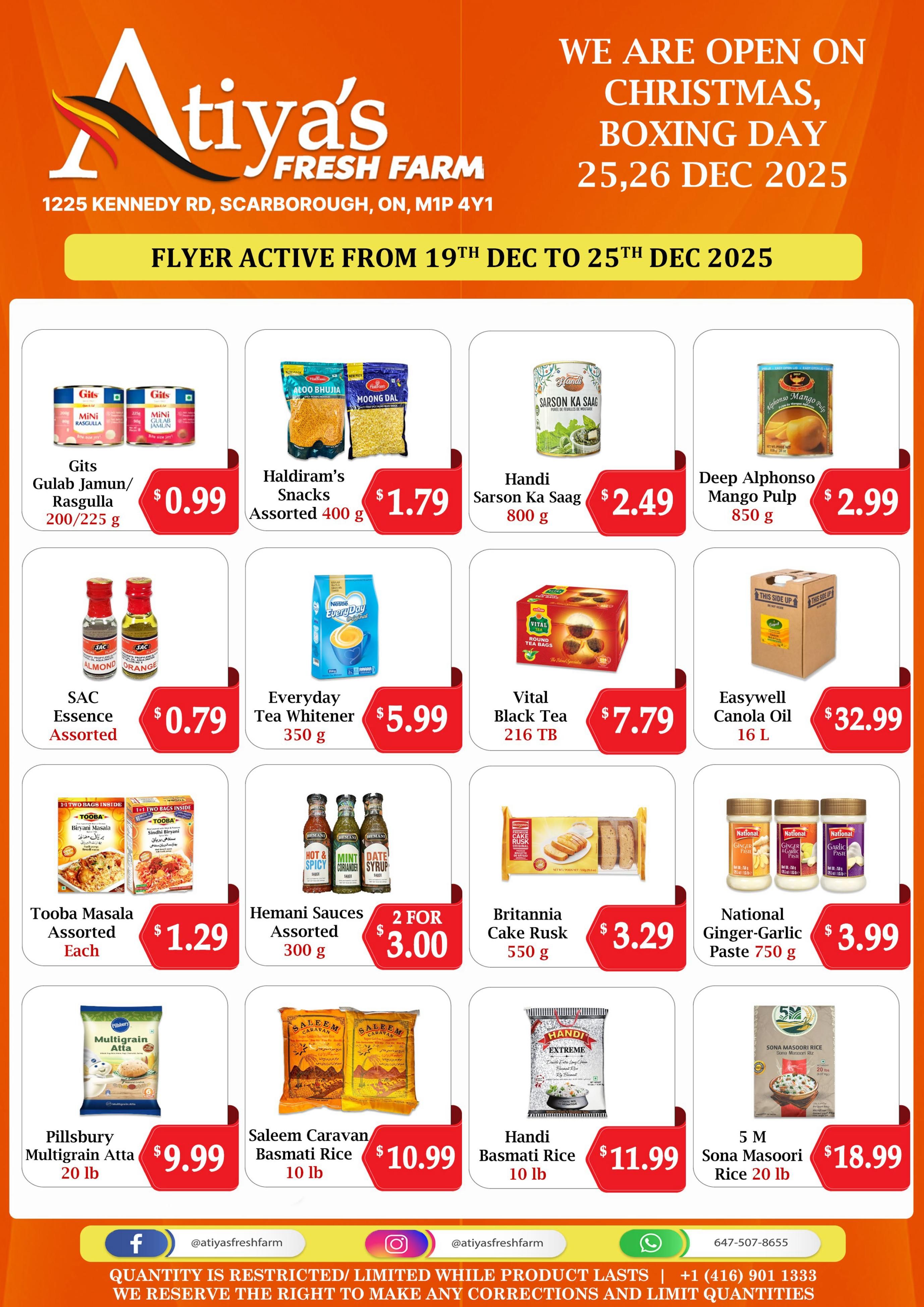 Atiya's Fresh Farm Flyer December 19 to 25