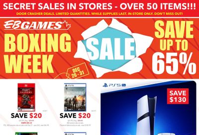EB Games Boxing Week Flyer December 26 to 31