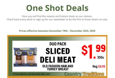 Country Traditions One-Shot Deals Flyer December 19 to 25