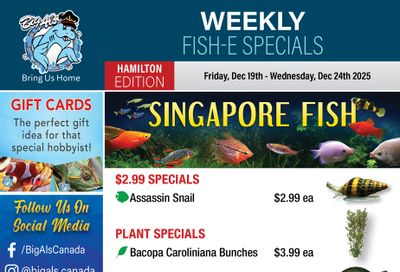 Big Al's (Hamilton) Weekly Specials December 19 to 24