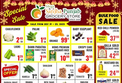Sanjha Punjab Grocery Store Flyer December 19 to 25