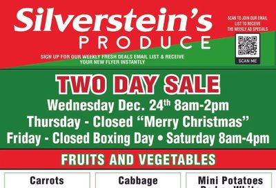 Silverstein's Produce Flyer December 23, 24 and 27