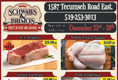 Schwab's & Primo's Flyer December 23 to 28
