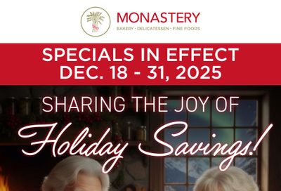 Monastery Bakery Flyer December 18 to 31