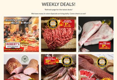 Robert's Fresh and Boxed Meats Flyer December 22 to 29
