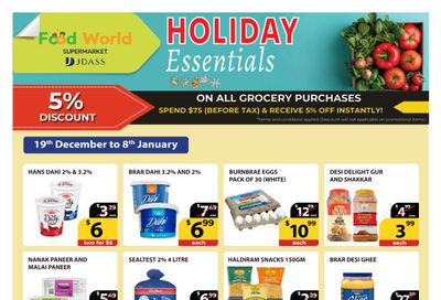 Food World Supermarket Flyer December 19 to January 8