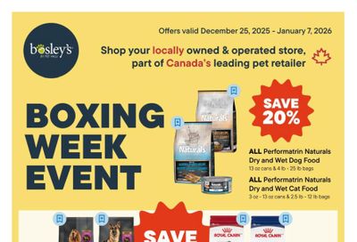 Bosley's by PetValu Boxing Week Flyer December 25 to January 7