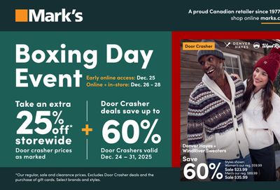Mark's Boxing Day Flyer December 24 to 31