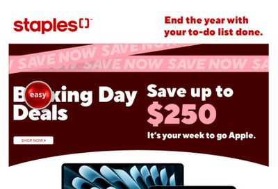 Staples Boxing Week Flyer December 25 to 30
