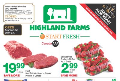 Highland Farms Flyer December 27 to January 7