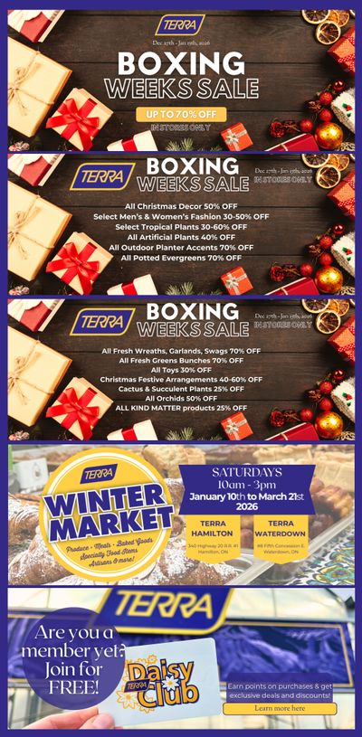 Terra Greenhouses Flyer December 27 to January 15