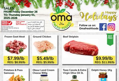 Oma Fresh Foods Flyer December 26 to January 1