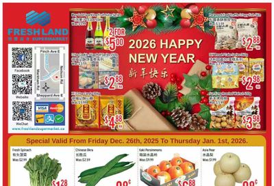FreshLand Supermarket Flyer December 26 to January 1