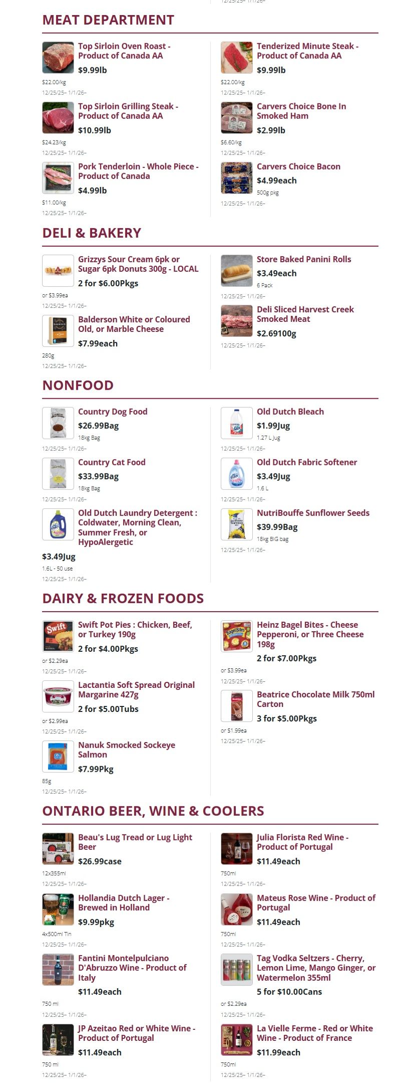 Mike Dean Local Grocer Flyer December 25 to January 1