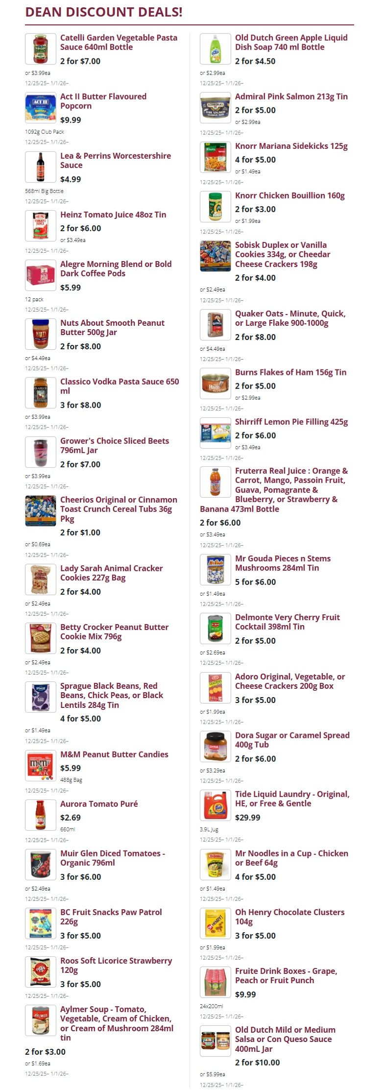 Mike Dean Local Grocer Flyer December 25 to January 1