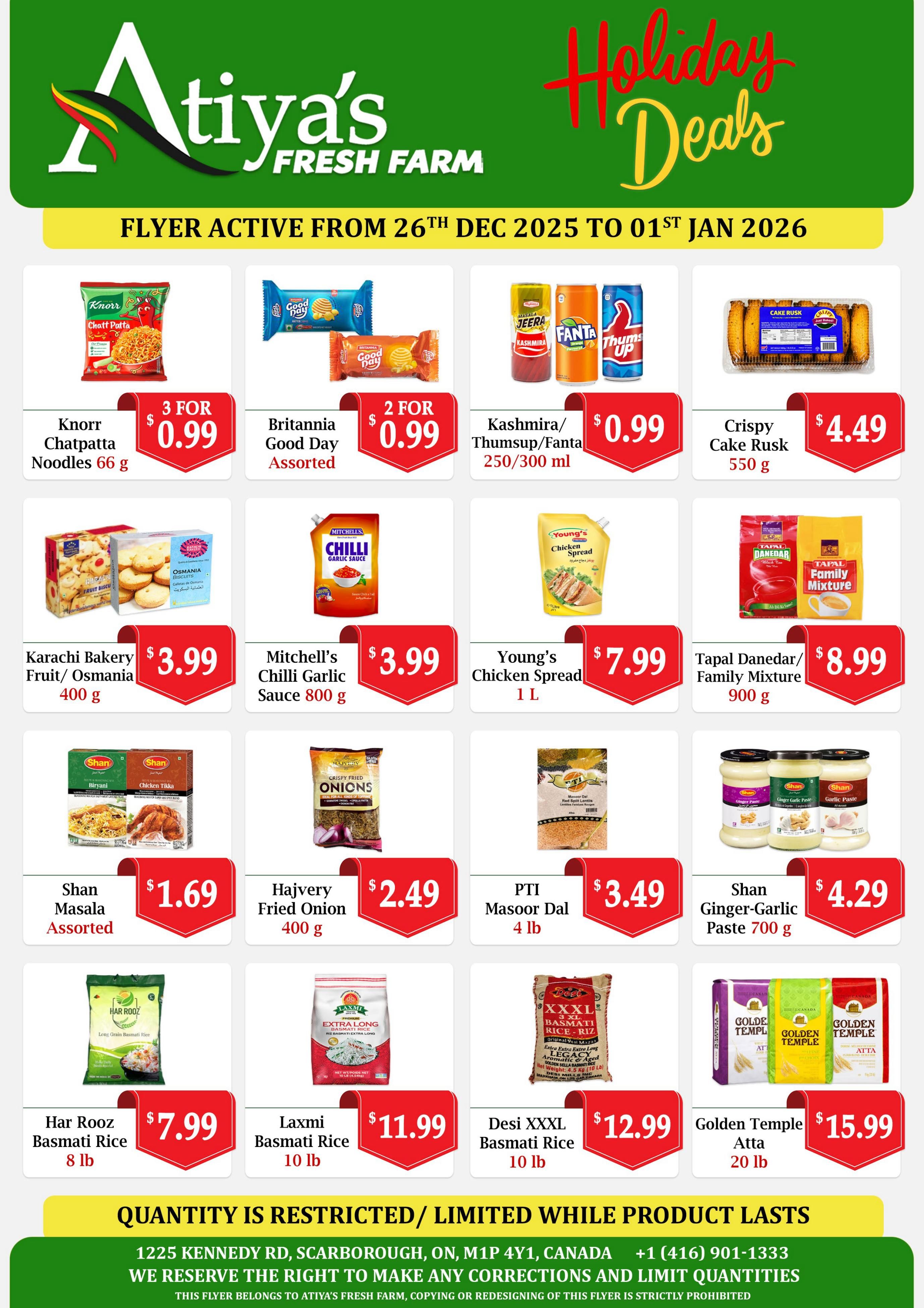 Atiya's Fresh Farm Flyer December 26 to January 1