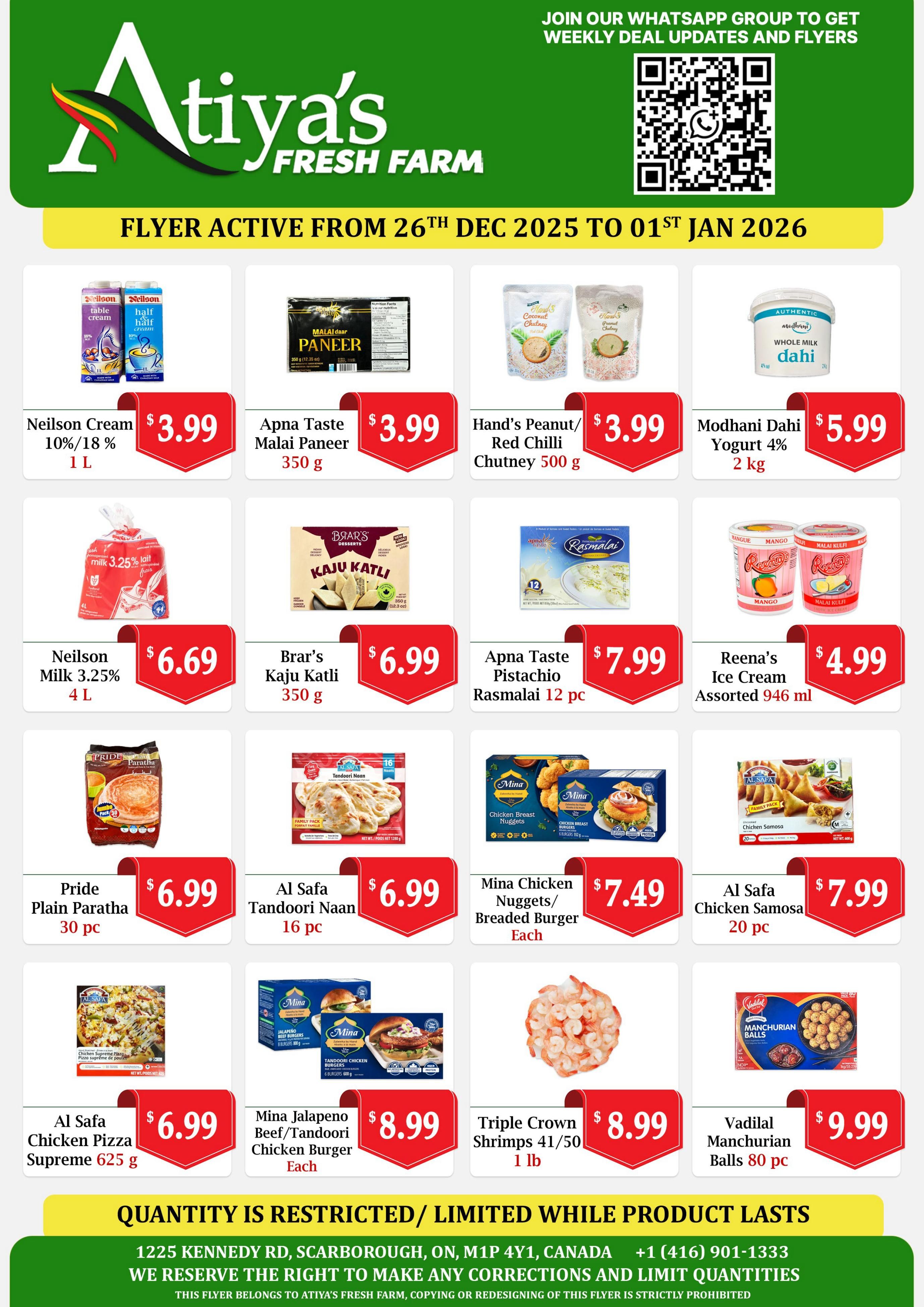 Atiya's Fresh Farm Flyer December 26 to January 1