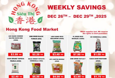 Hong Kong Food Market Flyer December 26 to 29