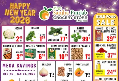 Sanjha Punjab Grocery Store Flyer December 26 to January 1