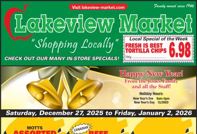 Lakeview Market Flyer December 27 to January 2