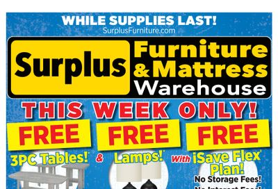 Surplus Furniture & Mattress Warehouse (Winnipeg, Brandon) Flyer December 29 to January 4