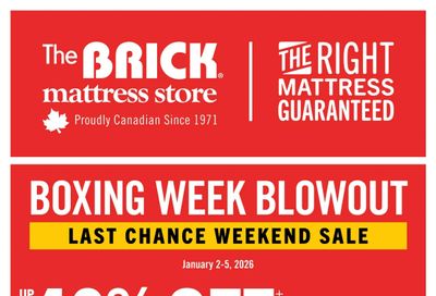 The Brick Mattress Store Flyer December 30 to January 12