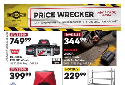Princess Auto Price Wrecker Flyer January 1 to 31