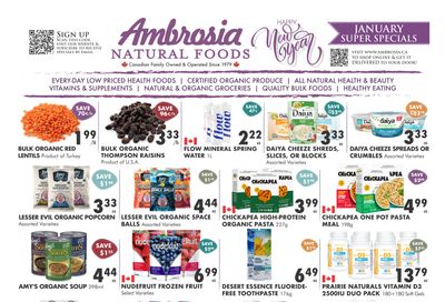 Ambrosia Natural Foods Flyer January 1 to 31