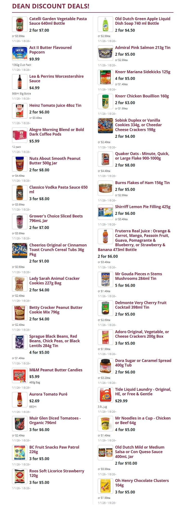 Mike Dean Local Grocer Flyer January 1 to 8