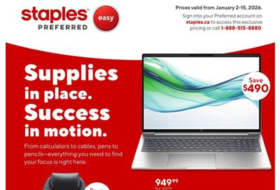 Staples Preferred Flyer January 2 to 15