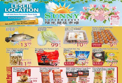 Sunny Supermarket (Leslie) Flyer January 2 to 8