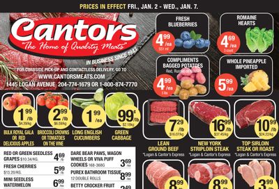 Cantor's Meats Flyer January 2 to 7