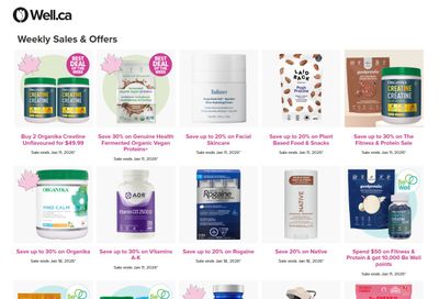 Well.ca Weekly Sales January 5 to 11