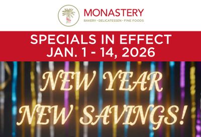 Monastery Bakery Flyer January 1 to 14