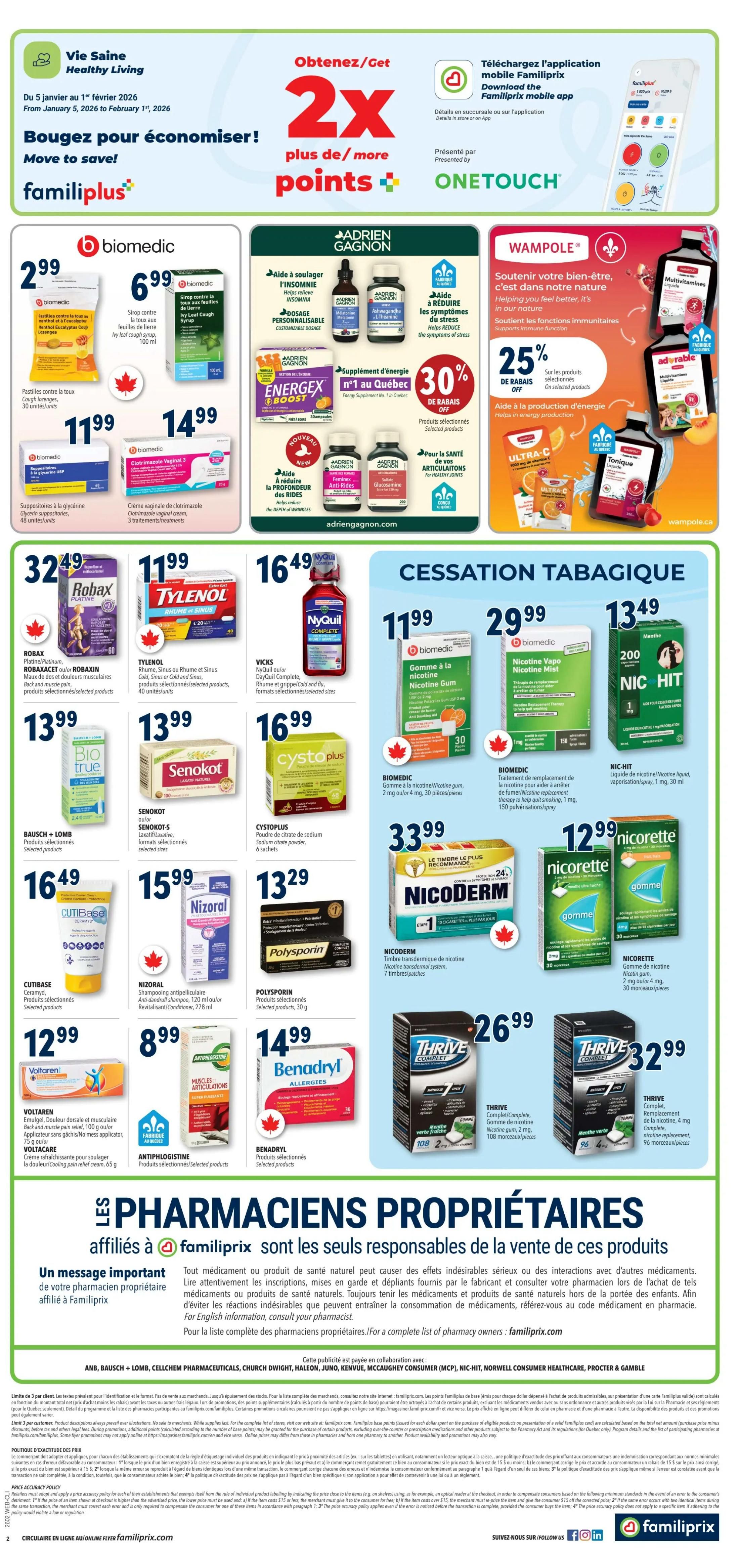 Familiprix Clinique Flyer January 8 to 14