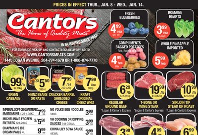 Cantor's Meats Flyer January 8 to 14