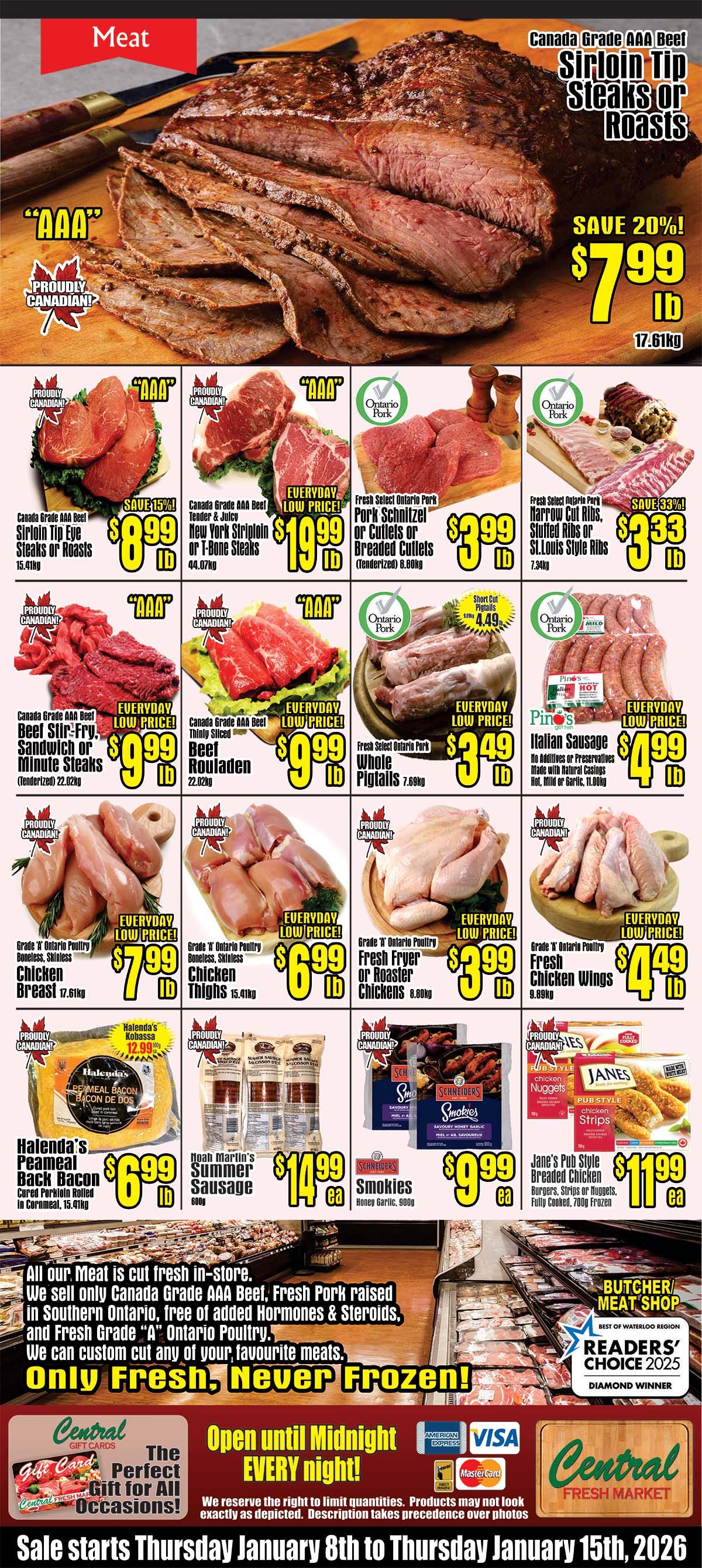 Central Fresh Market Flyer January 8 to 15