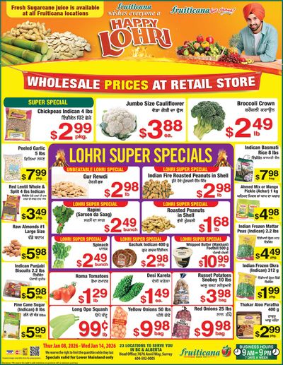 Fruiticana (Greater Vancouver) Flyer January 8 to 14