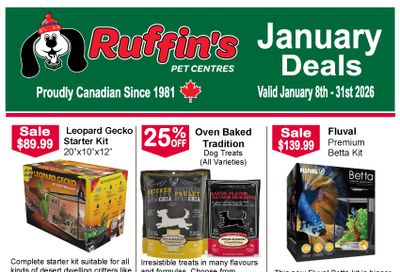 Ruffin's Pet Centre Flyer January 8 to 31