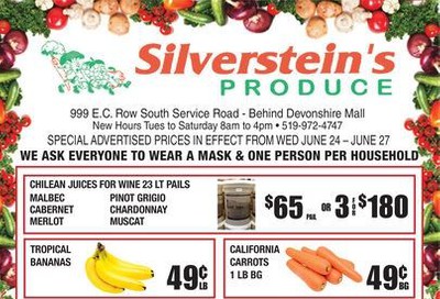 Silverstein's Produce Flyer June 24 to 27