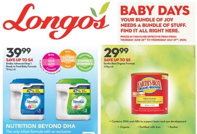Longo's Baby Days Flyer June 25 to July 29