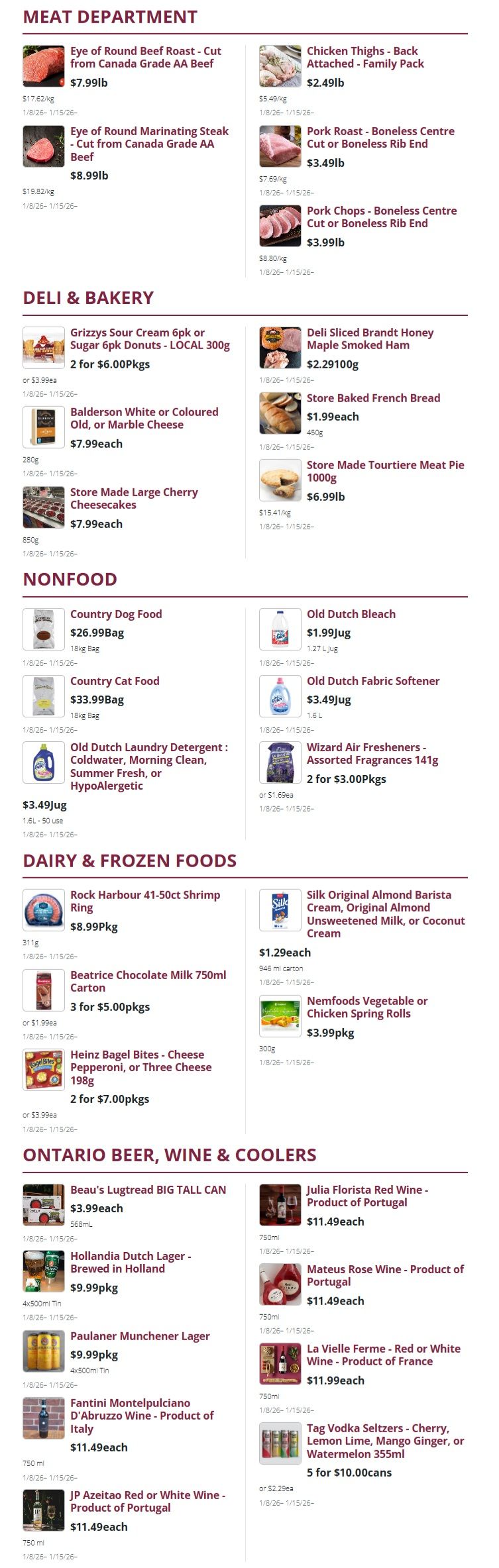 Mike Dean Local Grocer Flyer January 8 to 15