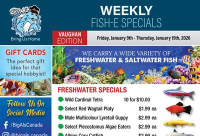 Big Al's (Vaughan) Weekly Specials January 9 to 15